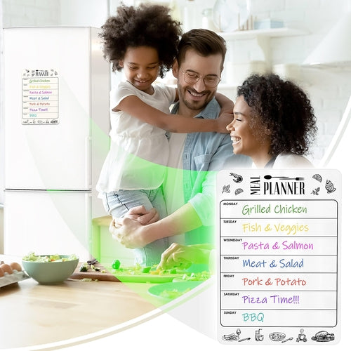 Magnetic Meal Planner for Refrigerator Dry Erase A4 Magnet Weekly