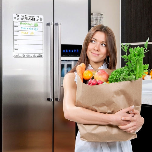 Magnetic Meal Planner for Refrigerator Dry Erase A4   Magnet Weekly
