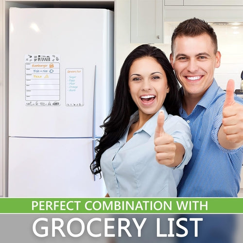 Magnetic Meal Planner for Refrigerator Dry Erase A4   Magnet Weekly