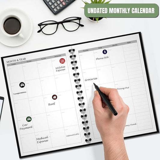 Budget Planner and Monthly Bill Organizer - Financial Planner Organizer Budget Book with Sticker Sheets | Bill Tracker Notebook | Budgeting Book with Debt, Saving and Expense Trackers | A5